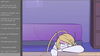 Cute hentai blonde plays with pussy (2D animation)