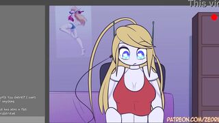 Cute hentai blonde plays with pussy (2D animation)