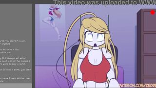 Cute hentai blonde plays with pussy (2D animation)