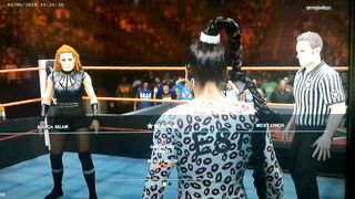 Becky Lynch Interferes On Wrestling Match With Alexa Bliss Vs Bianca Belair WWE 2K 2022