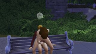 Porn at the disco on the bench. Threesome gangbang | Porno Game 3d, cartoon porn games