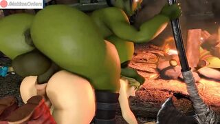 Futanari Female Orc Fucks Link Until Creampie | MakimaOrders