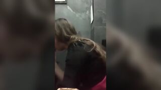 Hot Babe ​m​et​ at ​Me​tFuc​k Co​m Give Blowjob in Public Toilet