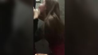 Hot Babe ​m​et​ at ​Me​tFuc​k Co​m Give Blowjob in Public Toilet