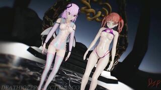 MMD R18+ Demon Misaka 4.0 and Kuroko 2020Instillation Portal Island 1178