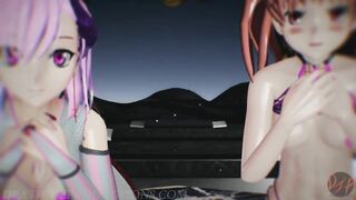 MMD R18+ Demon Misaka 4.0 and Kuroko 2020Instillation Portal Island 1178