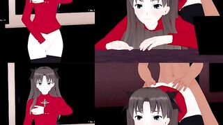 [VR 360 4K] Rin Tosaka Fate/stay Night Showing off the Pussy