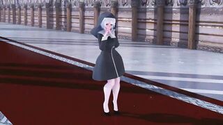 Mmd R18 Haku the Nun with Silver Hair Pussy Masturbate Fap Challenge