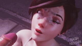 Overwatch - Tracer Blowjob 3d Hentai - by RashNemain