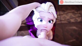 Elsa Sloppy Blowjob Huge Dick Until Cum