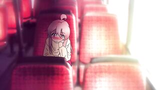 The girl noticed the guy 's boner on the bus and decided to sit down !Onii-chan is done for Hentai