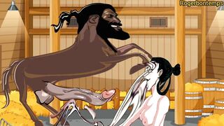 Centaur with monster cock fucks farm girl Cartoon Hentai animation porn