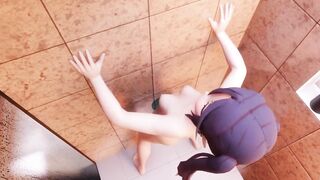 Mona has fun in the shower with a dildo | Genshin Impact | Hentai