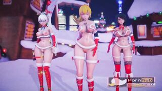 mmd r18 Breakthrough Ruby Yang Weiss Bikini Santa Outfit 3d hentai sexy lewd babe