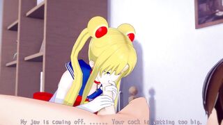 Sailor Moon rides a dick and takes a huge cumshot (Sailor Moon Hentai)