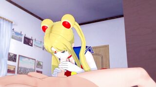 Sailor Moon rides a dick and takes a huge cumshot (Sailor Moon Hentai)