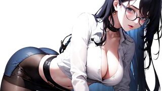 4K AI Hentai Arts #23 — Hot Office Girl, In Glasses, Big Boobs