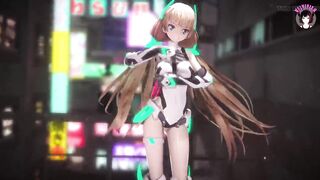 Cute Android Teen Dancing + Gradual undressing (3D HENTAI)