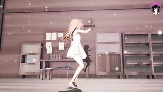 Cute Teen In White Dress Dancing (3D HENTAI)