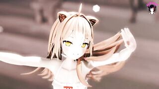 Cute Teen In White Dress Dancing (3D HENTAI)