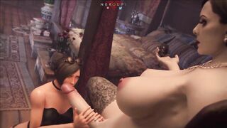 Ada Wong Worships Lady Dimitrescu Cock