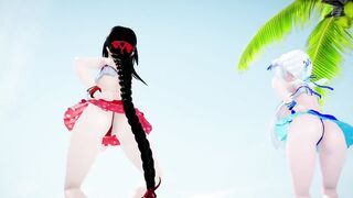 【MMD R-18 SEX DANCE】KANGXI, ILLUSTRIOUS INTENSE SEX ON THE BEACH SWEET HOT ASSS お尻の精子提供 [MMD]