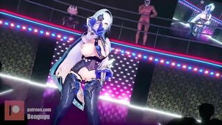 【r-18 MMD】Bengugu - Genshin Impact Eula's Night Club Dance 优菈