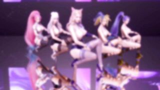 MMD K/DA - the Baddest Nude Vers. Ahri Akali Evelynn Kaisa Seraphine Nude Dance Uncensored 3D