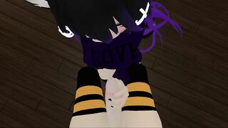 VRChat Lewd Kitty gives Blowjob and Handjob (re-upload)