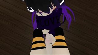 VRChat Lewd Kitty gives Blowjob and Handjob (re-upload)