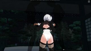 3D HENTAI 2B Jerks off her Friends