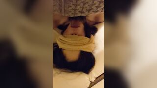 Blindfolded Riding Fellatio & Deep Throat Masochist Female College Student Mouth Pussy