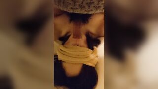 Blindfolded Riding Fellatio & Deep Throat Masochist Female College Student Mouth Pussy