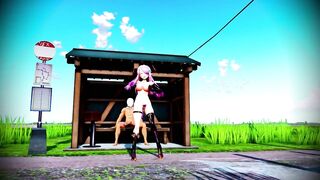 Mmd Purple Bitch Suck Cock while Waiting for the Buss Narumea 3d Hentai CUM Hunter