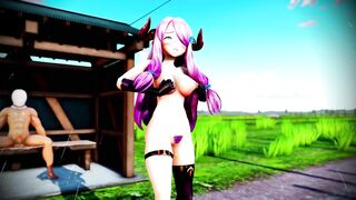 Mmd Purple Bitch Suck Cock while Waiting for the Buss Narumea 3d Hentai CUM Hunter