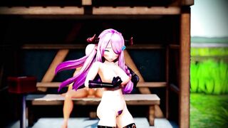 Mmd Purple Bitch Suck Cock while Waiting for the Buss Narumea 3d Hentai CUM Hunter