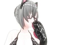 3D HENTAI Neko Girl has a Gorgeous Orgasm and does AHEGAO