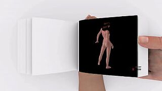 Flipbook animation of a cute girl posing sexy pose