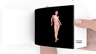 Flipbook animation of a cute girl posing sexy pose