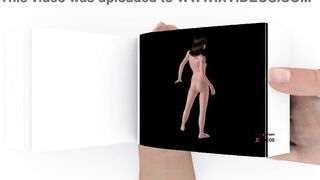 Flipbook animation of a cute girl posing sexy pose