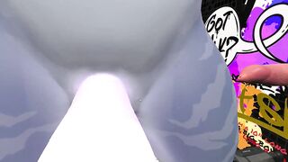 Heat anthro Futa furry dragon public toilet with a hole in the wall POV blowjob