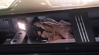 Missionary sex in the car with creampie | Hentai