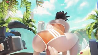 【MMD R-18 SEX DANCE】INTENSE BIG HOT ASS HARD SEX ON THE BEACH 甘いお尻 [MMD]