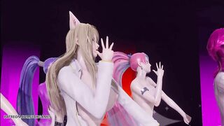 [MMD] CHUNG HA - Snapping Nude Vers. Ahri Akali Kaisa Evelynn Seraphine KDA 3D Erotic Dance