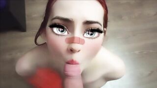 Anime Babe Sucks a Real Dick !!!