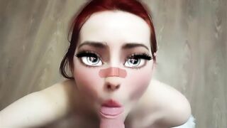 Anime Babe Sucks a Real Dick !!!