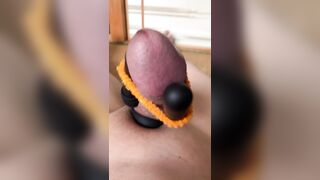 masturbation スマホ自撮りオナニー カウパーだくだく悶絶マスターベーション おもちゃ使ってノーハンド大量精子発射する変態ゲイ男