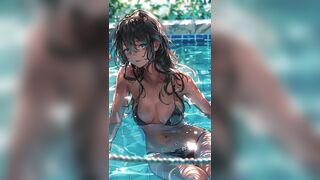 ASMR Sloppy Blobjob and Manga Girls in Bikinis