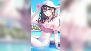 ASMR Sloppy Blobjob and Manga Girls in Bikinis