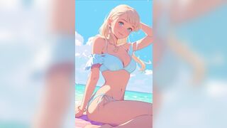 ASMR Sloppy Blobjob and Manga Girls in Bikinis